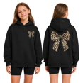 thumbnail image 3 of Shadoumai Girls Oversized Pullover Hoodies Leopard Bow Graphic Hooded Sweatshirts Spring Cute Trendy Sweater Pocket, 3 of 9