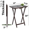 thumbnail image 3 of HYJY 2-Pack Folding TV Tray Table Set, Solid Wood for Eating & Laptop Use, Espresso, 3 of 18