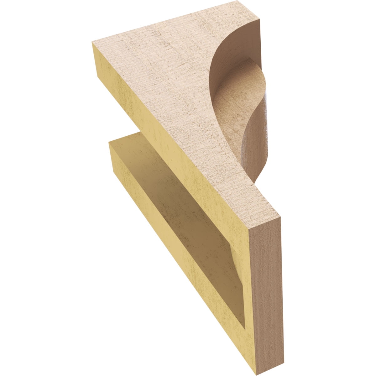 4"W x 4"D x 8"H Wide Helena Rough Cedar Woodgrain TimberThane Corbel, Primed Tan