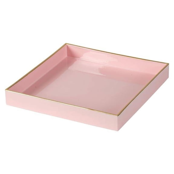 R16 Home 44766 Pink Square Decorative Tray