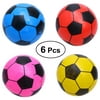 6pcs Mini Soccer Inflatable Football Softball Ball Game Boy Girl Party Favors Fun Sports Play Stress Squeeze Balls Toy (Random Color)