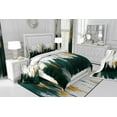 thumbnail image 4 of Erosebridal Emerald Green Bedspread Twin Size Watercolor Graffiti Quilt Set, Striped Oil Painting Coverlet Set Aesthetic Modern Bedding Set, Ombre Brush Marks Contemporary Bed Cover, 4 of 4
