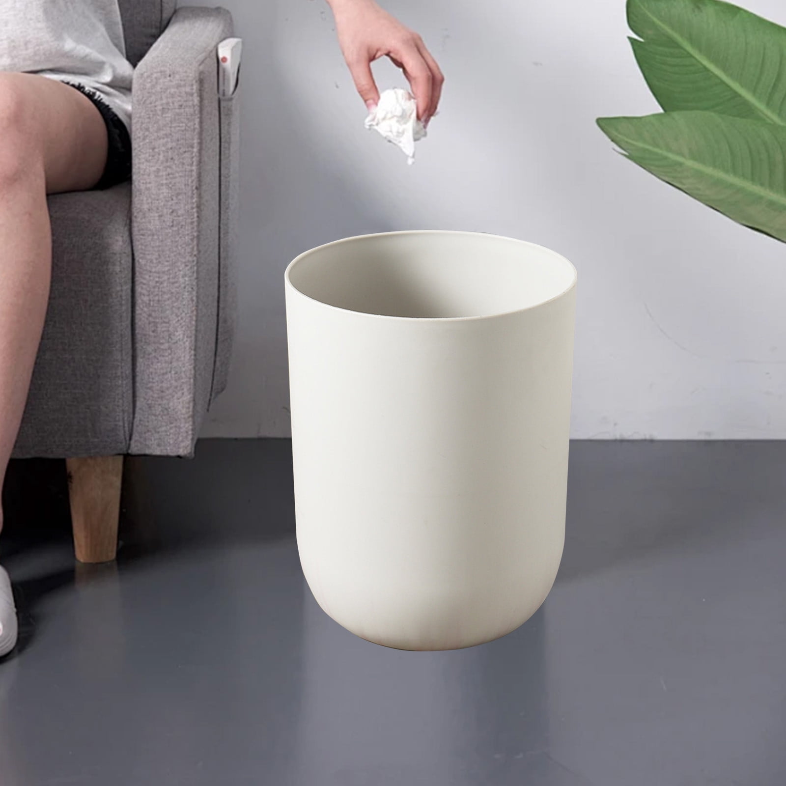 Qholemyo Round Thickened Large Capacity Trash Can Bathroom Living Room Indoor Kitchen Waste Bin Bathroom Trash Can Small Trash Can