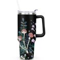 thumbnail image 2 of 40oz Colorful Botanical Mushroom Stainless Steel Flip Straw Tumbler Spill Proof Travel Cup Double Wall Vacuum Insulated Coffee Mug with Top Handle, 2 of 6