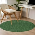 thumbnail image 5 of Dark Green 3.3ft Round Rug, Farmhouse Burlap Solid Green Color Modern Linen Texture Non-Skid Rubber Backing Large Area Rugs - Living Room Bedroom Home Office, Indoor Floor Mat Carpets Washable Rug, 5 of 9