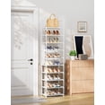 thumbnail image 3 of Kitsure Tall Shoe Rack - 10-Tier Shoe Organizer with Removable Shelves, Space-Saving Shoe Rack for Closet, Entrance, Bedroom, 16.9" x 11.5" x 68.0", White, 3 of 4