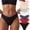 Black, variant on Women's Elastic V Waist Bikini Underwear, Low Rise Seamless Stretch Fit Briefs S-XXL