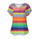 thumbnail image 3 of Camiseta de Manga Corta con Cuello en V, Camiseta Larga de Moda Y Ligera para Mujeres, 3 of 4