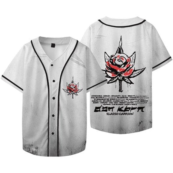 Eladio Carrion Don Kbrn Merch Baseball Jersey – Unisex Short Sleeve Button Down Fashion Tee for Fans