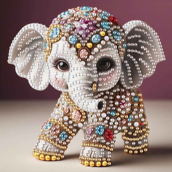 Diamond Painting Kit Colorful Elephant Special Shape Creative Diamond Art For Home Decor and Gifts 6.69 x 6.69 in