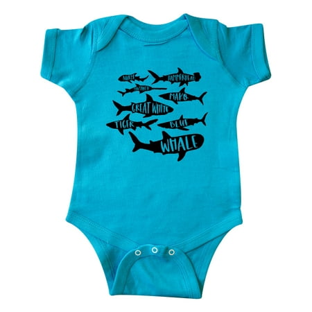 

Inktastic Types of Sharks Gift Baby Boy or Baby Girl Bodysuit