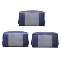 100Fens Large Storage Bags, Clothes Storage Bins Foldable Closet Organizer Storage Containers With Durable Handles Thick Fabric For Clothing, Blanket, Comforters, Bed