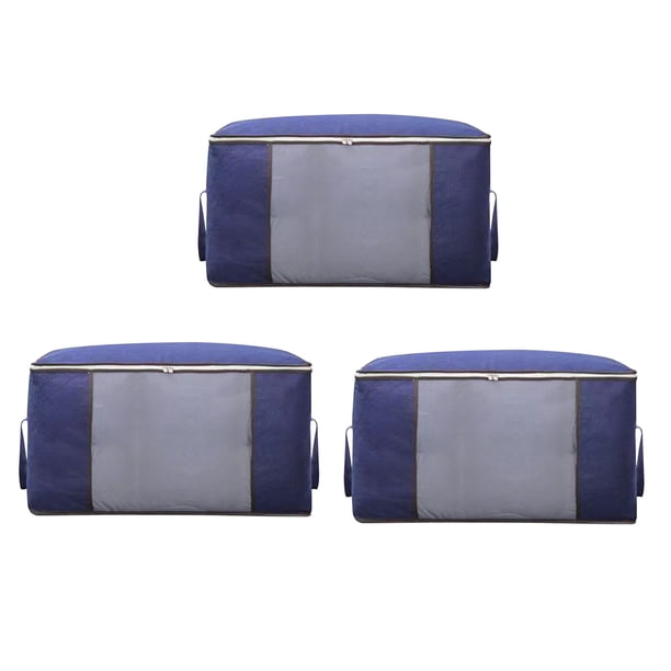 Baúles de almacenamiento, bolsas grandes de almacenamiento, contenedores de almacenamiento de ropa, organizador de armario plegable con asas duraderas, tela gruesa para ropa, mantas, edredones, almace