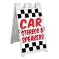 thumbnail image 1 of Car Steros And Speakers (24" X 36") Deluxe A-Frame Signicade, Includes 2 Removable Panels & Stand, 1 of 4