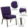thumbnail image 5 of Emma + Oliver 21"W Church Chair, Royal Purple Fabric Cup Book Rack/Gold Vein, 5 of 12