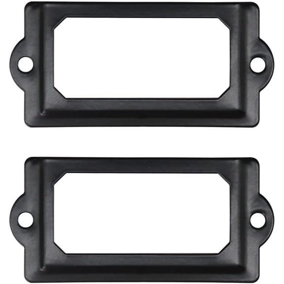 32 Pcs Metal Label Holders, Black Antique Card Frame Office Library File Drawer Cabinet Card Tag Label Holder(70 * 33 mm)-dh