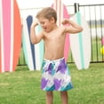 thumbnail image 4 of FORMRS Boys Swim Trunks Quick Dry Mesh Liner Boardshorts Sizes XS-XL, Green Drawing, 4 of 7