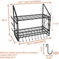 thumbnail image 2 of Wall Mounted Pot Rack, Kitchen Organizer with Hooks and Lid Holders for Cookware Utensils Storage, Heavy Duty Steel Pan Hanger, 2 of 7
