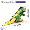 thumbnail image 4 of QUTETN Ultimate Dinosaur Hauler Transforming Truck Toy with Race Track Set - Double Transformation  Swallows 4 Cars  Includes Racing Track & Storage for 12 Cars(Green), 4 of 8