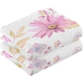 thumbnail image 2 of Dreamtimes 16x28 Inch Face Hand Towel Set Spring Pattern White Roses Purple Cotton Washcloths, Quick-Dry Highly Absorbent Bath Towels 2 Pcs for Bathroom Ktichen Travel SPA Gym, 2 of 7