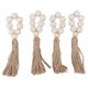 thumbnail image 3 of Servilleteros de mesa ANGGREK de Cuentas de Madera 4 Piezas Decorativas Con Borlas, 3 of 8