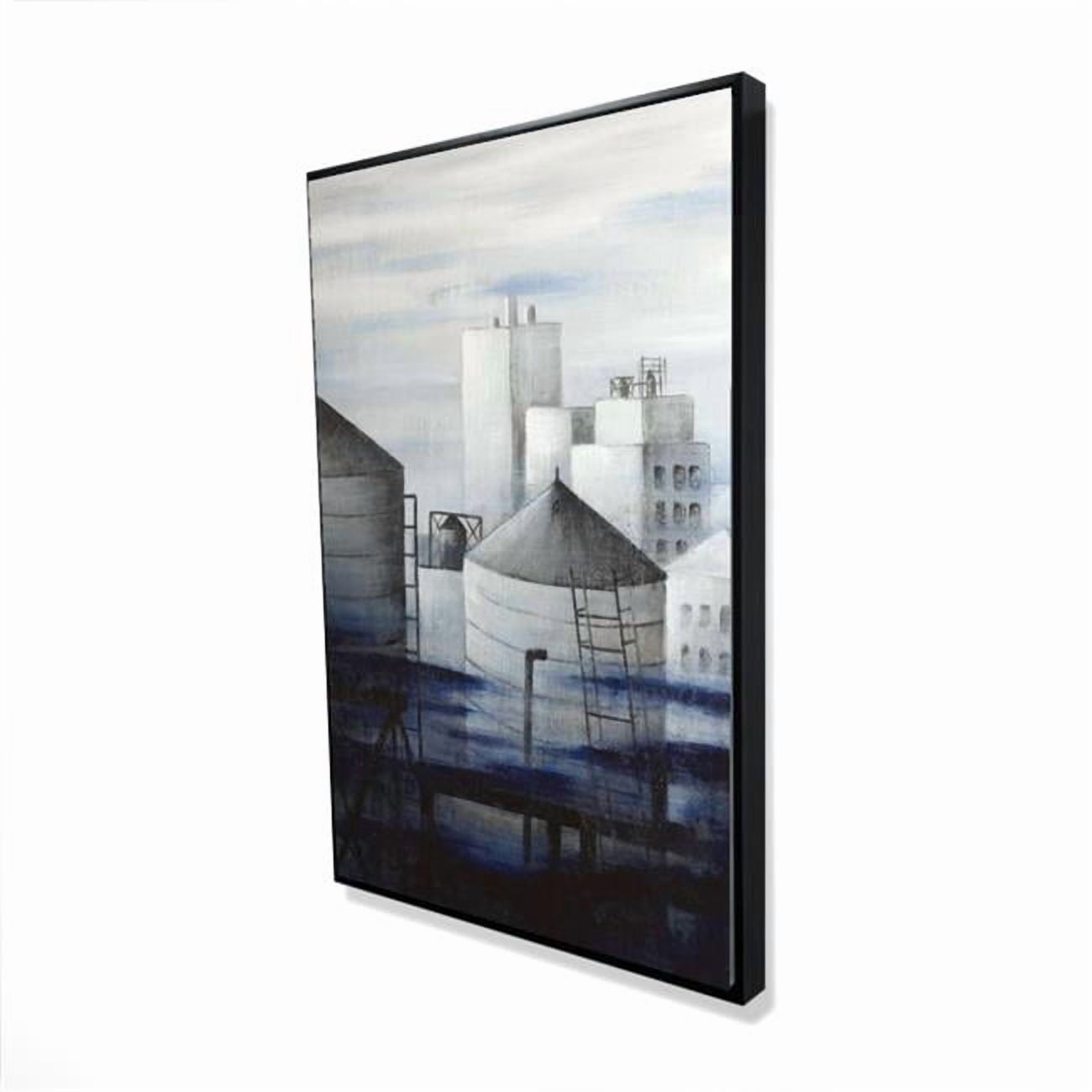 Begin Home Decor 2081-3624-CI250 24 x 36 in. Gray City with Blue Clouds - Blue Building Canvas Art Decor