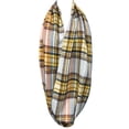 thumbnail image 2 of Wrapables® Plaid Print Infinity Scarf, Tan and Orange, 2 of 4
