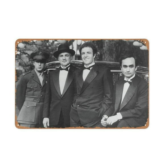 Retro Metal Sign Vintage Tin Sign The Godfather Movie Poster for Cafe Bar Man Cave Home Wall Art Decor 12 X 8 inch