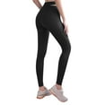 thumbnail image 5 of WLJ Women Solid Color Cross Lace Up Waist Mesh Splicing Yoga Pants, 5 of 7