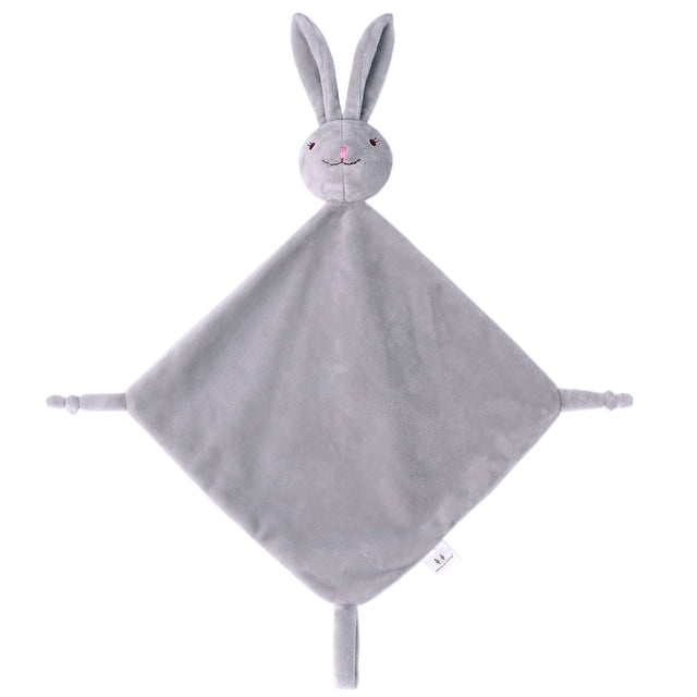 Chupete de terciopelo de cristal para bebé, muñeco para dormir, lindo muñeco de peluche, juguete de conejo (gris)