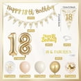 thumbnail image 2 of 18th Birthday Decoration Girls, Gold Happy 18th Birthday Banner, Sand White Birthday Balloons, 18th Birthday Balloons, Confetti Latex Balloons Cake Topper for Girls 18th Birthday Party Decorations, 2 of 7