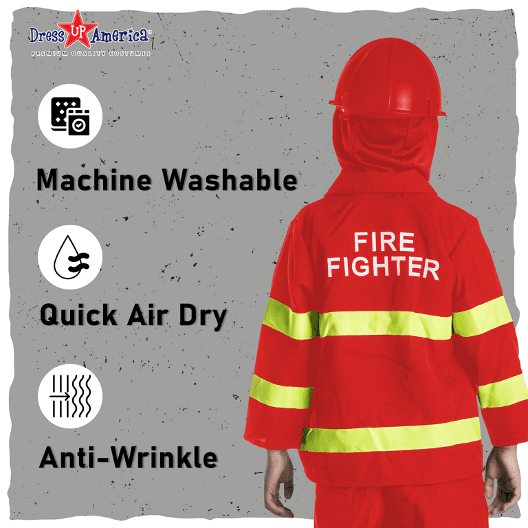 Deluxe Red Fire Fighter Dress up Children's Costume and