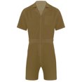 thumbnail image 3 of Sxiwei Men's Short Sleeve One Piece Turn-down Collar Zip-Front Overall with Pocket Jumpsuit Khaki 3XL, 3 of 6