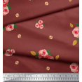 thumbnail image 2 of Soimoi Tissu en Viscose Chiffon Imprimé Feuilles & Roses par Yard 42 Pouces de Large, 2 of 3