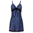 thumbnail image 2 of Lingerie for Women Elegant Lace Bow Nightdress for Women Plus Size Sleep Skirt Nightwear in IntimatesCategory Blue L, 2 of 3