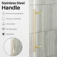 thumbnail image 3 of WinZo Frameless Shower Door 56-60" W x 76" H, Glass Shower Door, Shower Sliding Door with 5/16"(8mm) ANSI Clear Tempered Glass, Explosion-Proof Film, Stainless Steel Hardware, Brushed Gold, 3 of 10