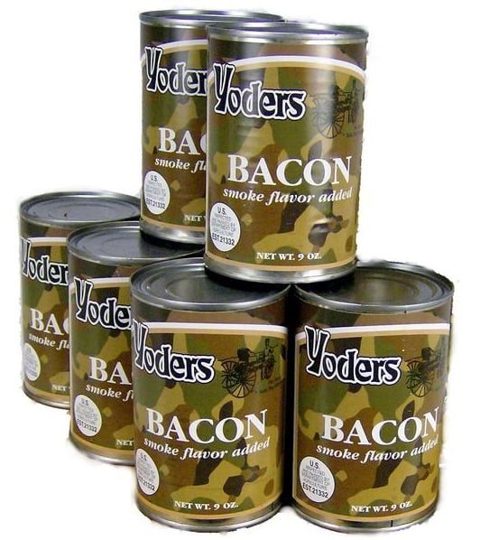 Yoders 6 Can Combo Fully Cooked Bacon, 9 Ounce Each by Yoders