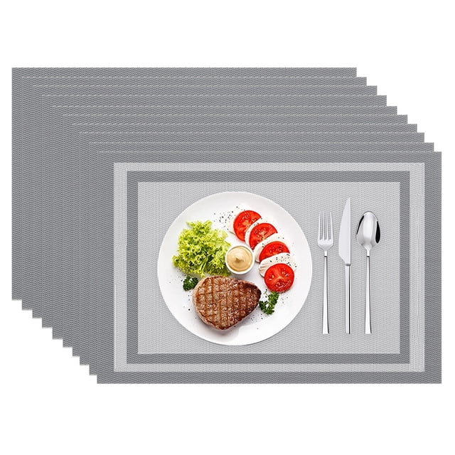 Mantel individual tejido de diseño Juego de 10 hojas Mantel individual resistente al calor antiincrustante y lavable 45 cm * 30 cm