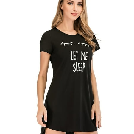 

Leisure Wear Pattern Cotton Nightdress Round Collar Short Sleeve Loose Dress Casual Nightdress Women‘s Sleepwear