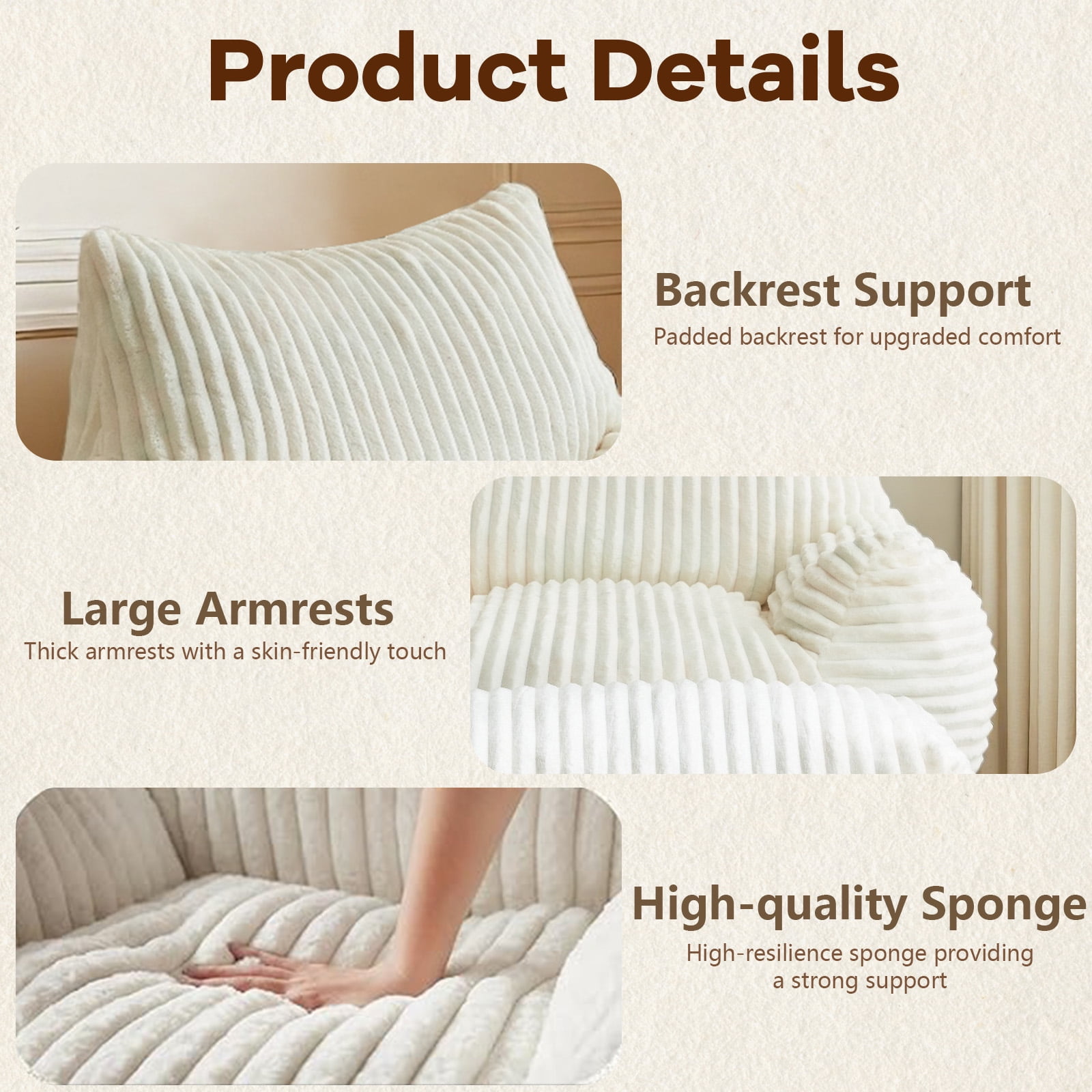 Bean Bag Chairs for Adults Teens with footrest, Cozy Fluffy Single Mini Couch,Large Bean Bag Sofa Chairs with Filling Comfy with Armrests for Reading,Living Room, Bedroom. (White, with footrest)