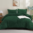 thumbnail image 4 of ANGENIA California King Comforter Set Dark Emerald Green - 7 Pieces Boho Bed in a Bag Cal King Oversized Bedding Comforter Sets, Lightweight Fluffy Bed Set with Comforter, Sheets, Pillowcases & Shams, 4 of 7