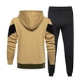 thumbnail image 3 of HCNTES Men's Tracksuit Sets Outfit Activewear Full Zip Hoodie Jacket Sweatpant 4 Piece Casual Sweatsuitï¼Khaki,S), 3 of 4