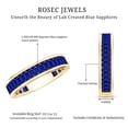 thumbnail image 6 of Rosec Jewels Baguette Shape Lab Created Blue Sapphire Half Eternity Ring (AAAA Grade), 10K Yellow Gold, US 7.50, 6 of 7