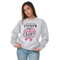 thumbnail image 4 of Cowboys Make Me Flirt Funny Cowgirl Women Crewneck Sweatshirt Brisco Brands X, 4 of 6
