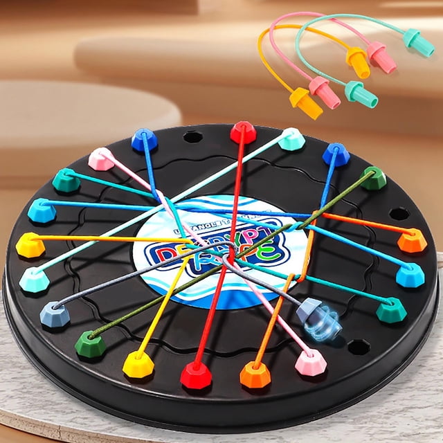 taicans Strategy Board Game Rope Untangling Challenge Game,Brainy Knots Rope Untangling Game,Colorful Twisted Tangler Rope Sorting Puzzle Game,Children's Puzzle Game,Border Rope-Untying Game Toy-B
