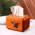 thumbnail image 2 of Naiovety Servilletas robustas del dispensador de la servilleta del ABS organizadas y ordenadas de alta capacidad hechas con el soporte de la Almacenamiento y organización del hogar Naranja 18x13x12cm, 2 of 6