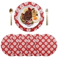 thumbnail image 5 of Ryvnso Red Flower Round Plate Mats Dining Table Placemat Set of 4 for Holiday Decoration, 5 of 7