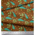 thumbnail image 2 of Soimoi Brown Japan Crepe Satin Fabric Dot & Leaves Print Fabric by the Yard 42 Inch Wide, 2 of 2