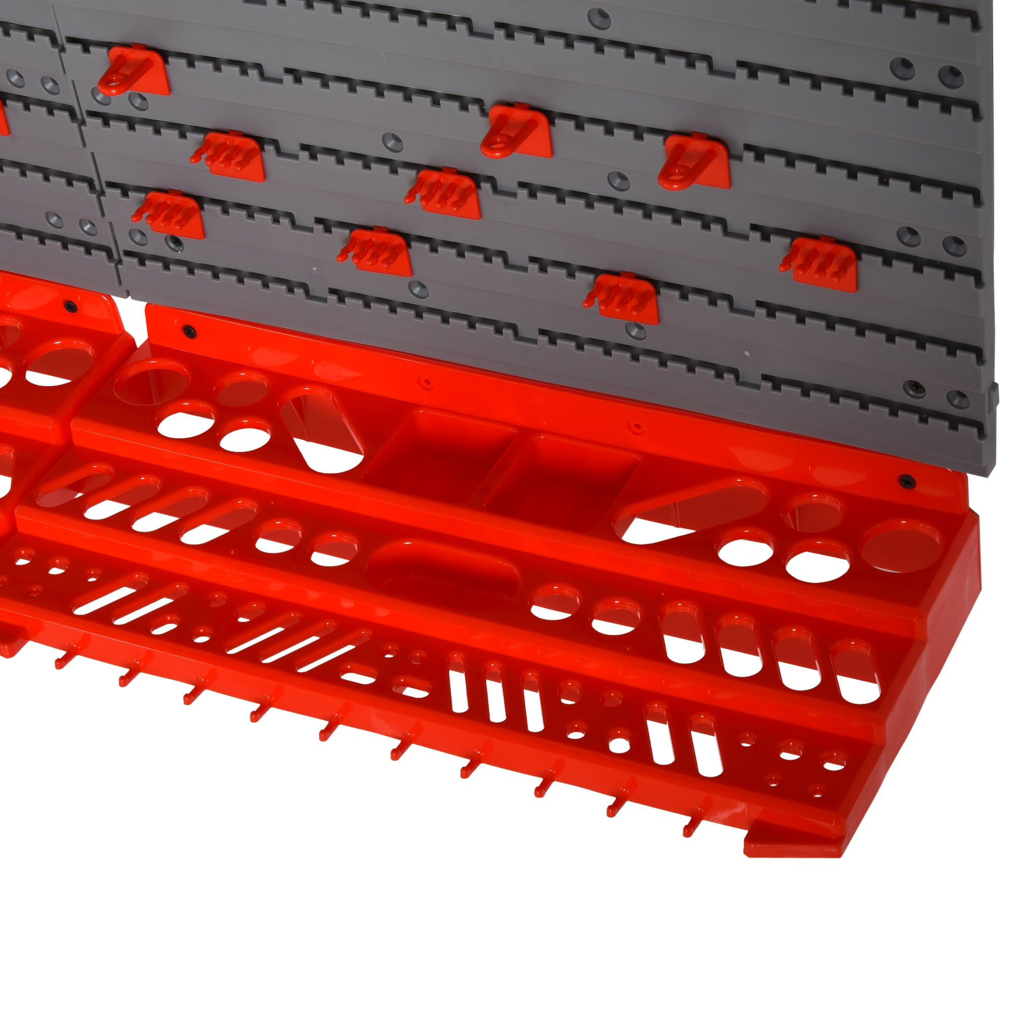 DURHAND 54 Piece Pegboard and Shelf Tool Organizer Wall Mounted DIY Garage Storage with 50 Hooks,