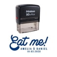 thumbnail image 1 of Printtoo Personalized Blue Self Inking Eat Me Custom Wedding Favor Rubber Stamper-68 x 30 mm, 1 of 6